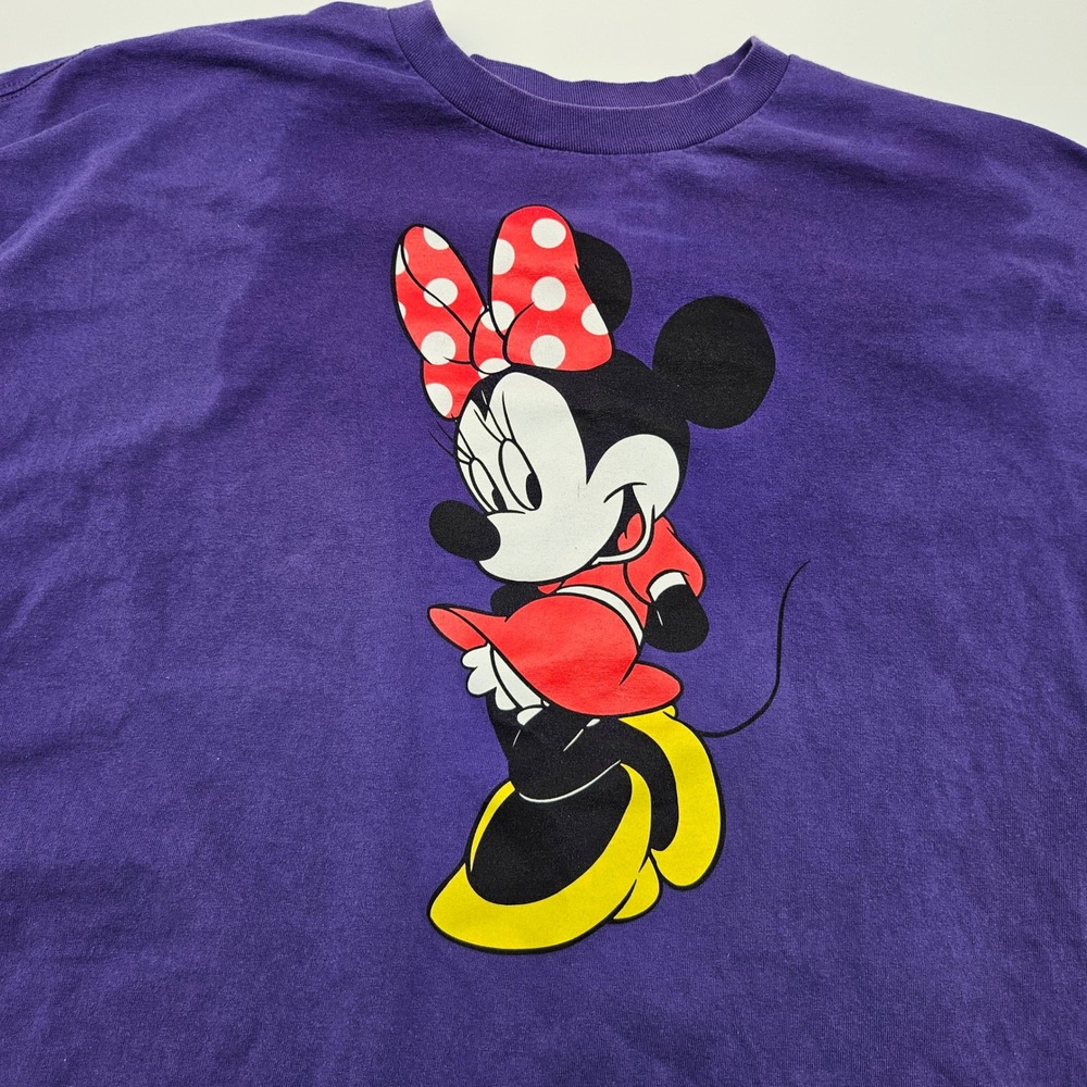 Disney Minnie Mouse Purple Graphic T Shirt XXXL Plus Size Cartoon‎ - Picture 2 of 6